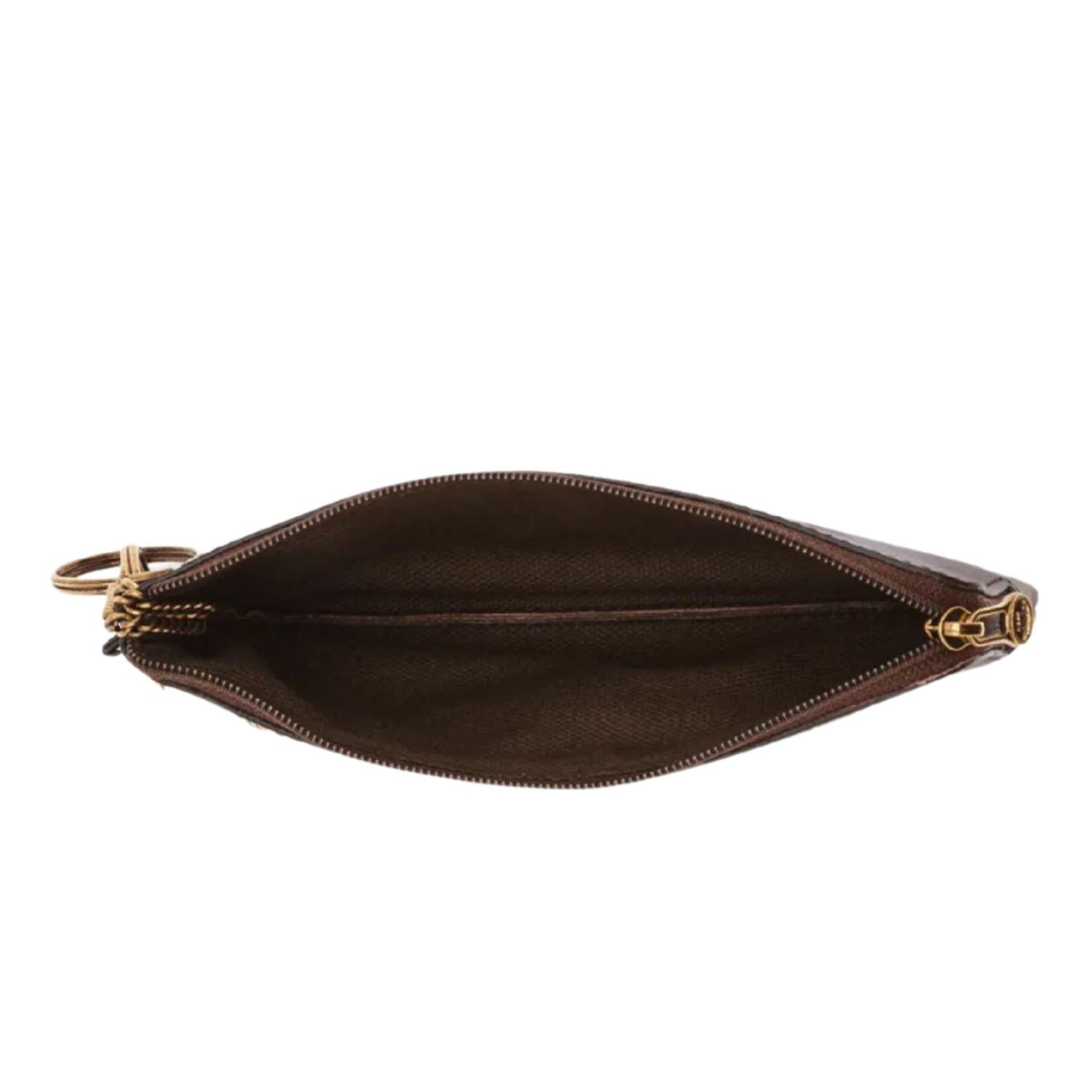 THE BRIDGE - Astuccio Portachiavi Story grande con zip in pelle Cuoio