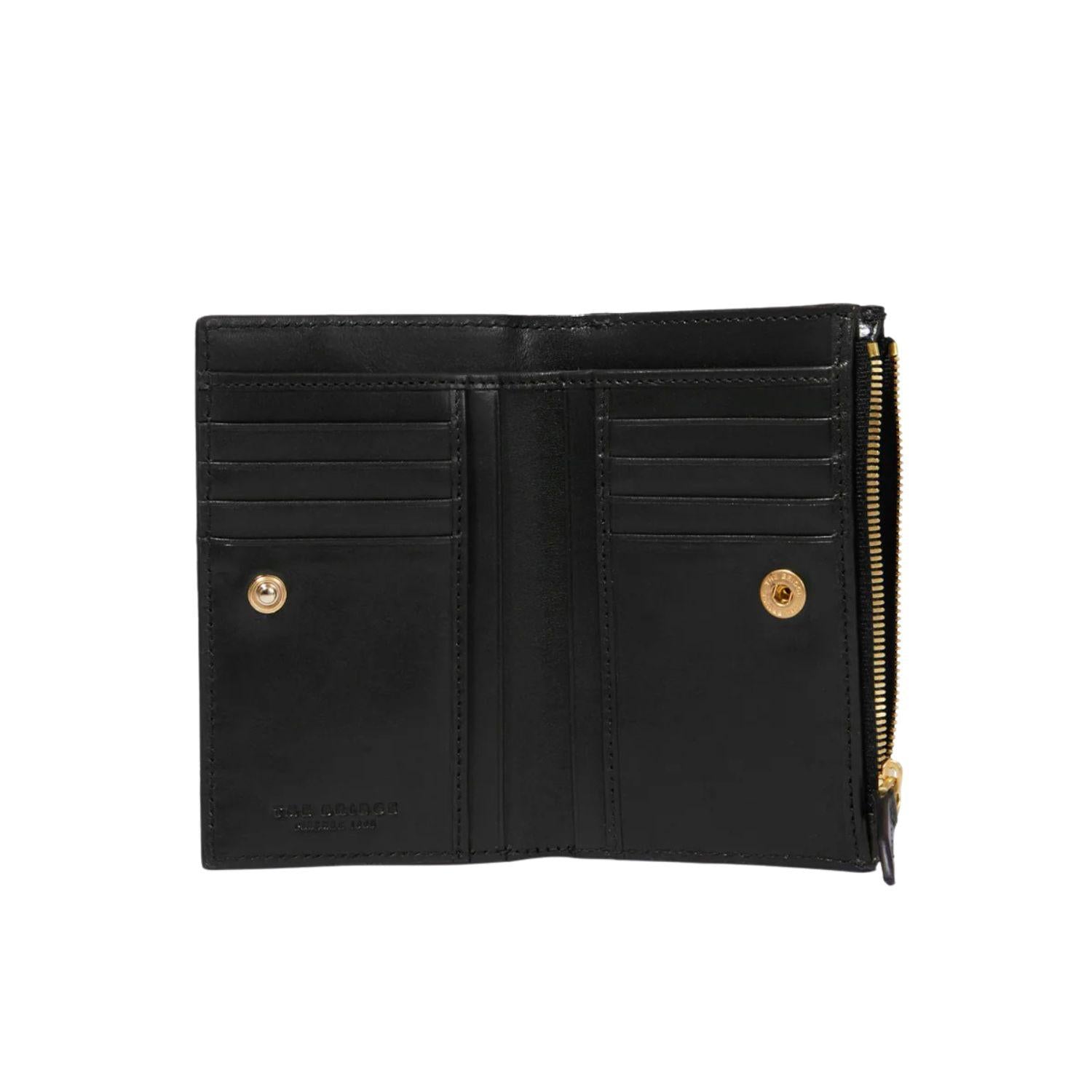 The Bridge - Portafogli in pelle donna piccolo con portamonete linea Lucrezia, Nero