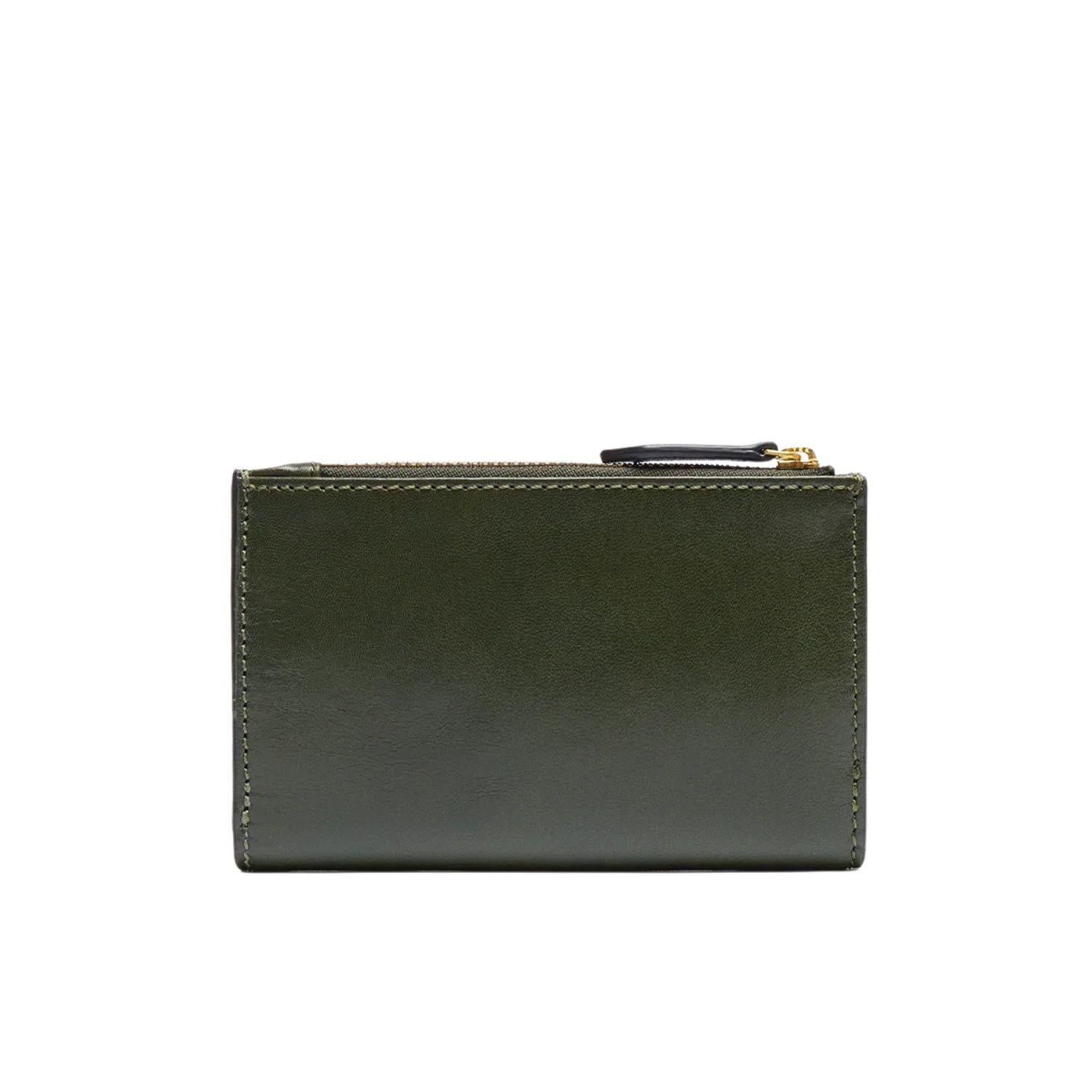 The Bridge - Portafogli in pelle donna piccolo con portamonete linea Lucrezia, Verde