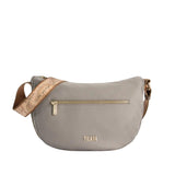 Alviero Martini - Tracolla a mezzaluna grande Stormy in nylon, Tortora