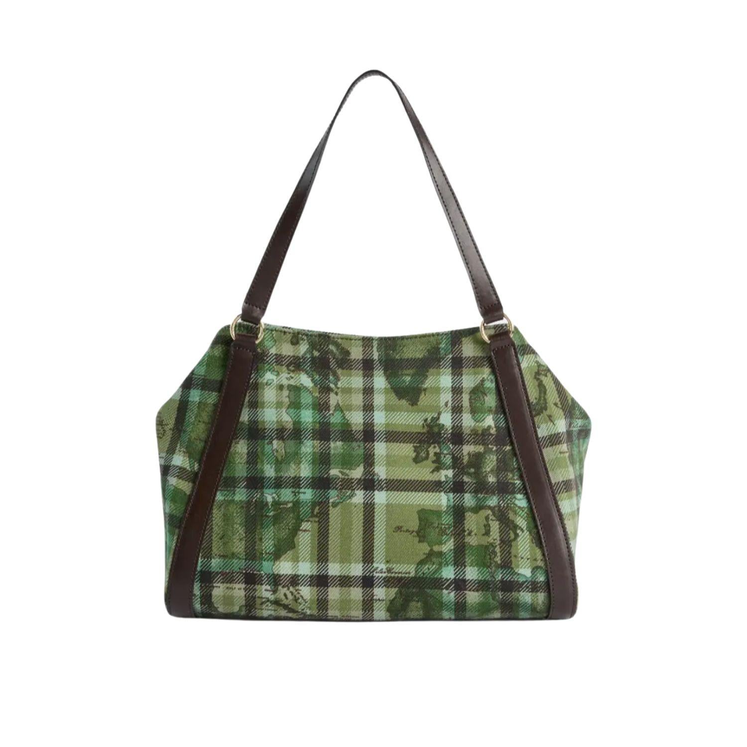 Alviero Martini - Borsa a mano Tartan Soul, Verde Muschio