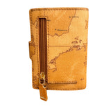 Alviero Martini - Porta carte di credito con sistema slide e zip per monete, Geo Classic Beige