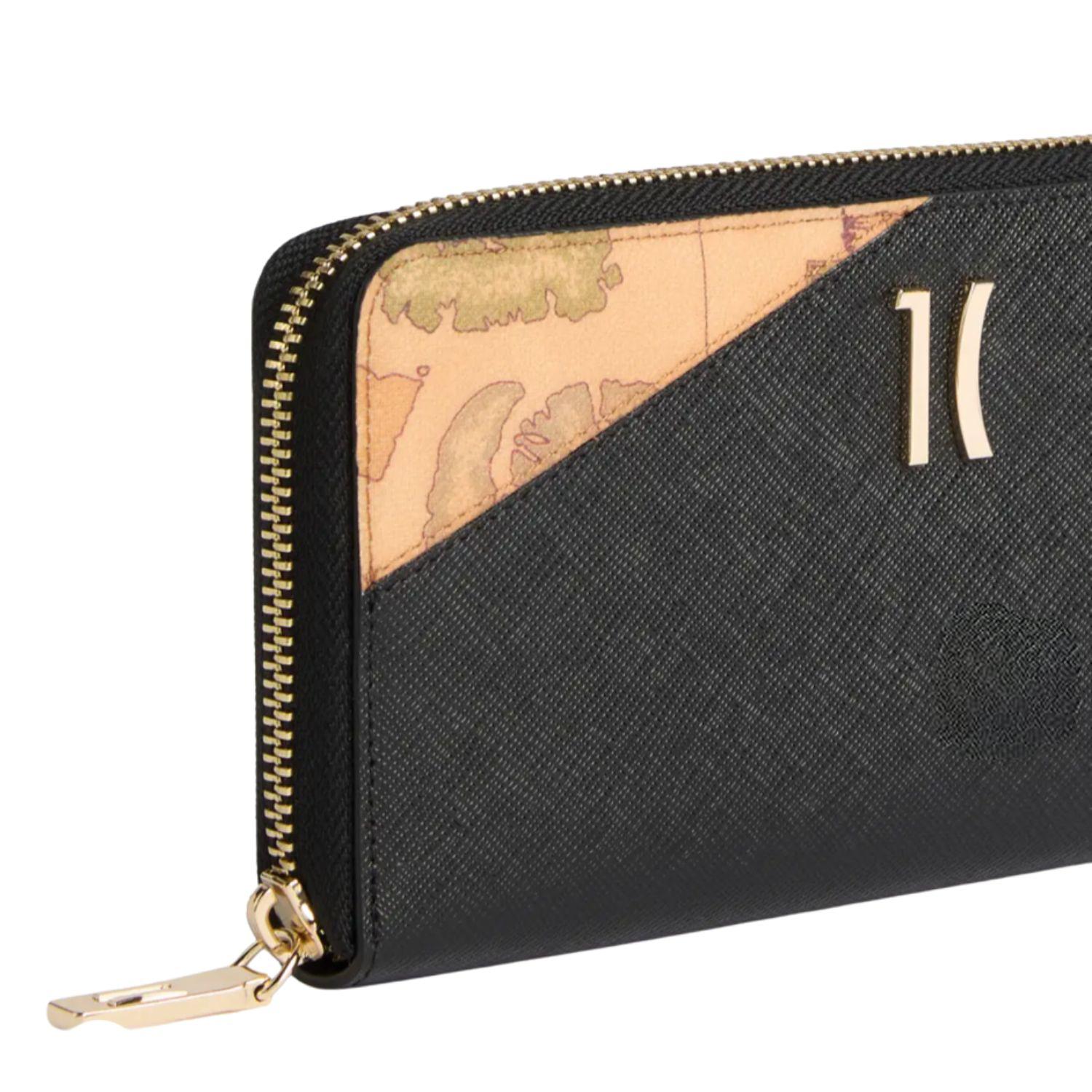 Alviero Martini - Portafoglio con zip around in saffiano, Nero