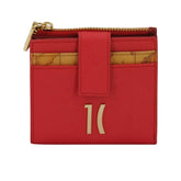 Alviero Martini - Portafoglio piccolo con bottone e zip, Rosso