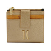 Alviero Martini - Portafoglio piccolo con bottone e zip, Oro