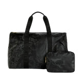 Borsone pieghevole con mini beauty Geo Soft, Nero