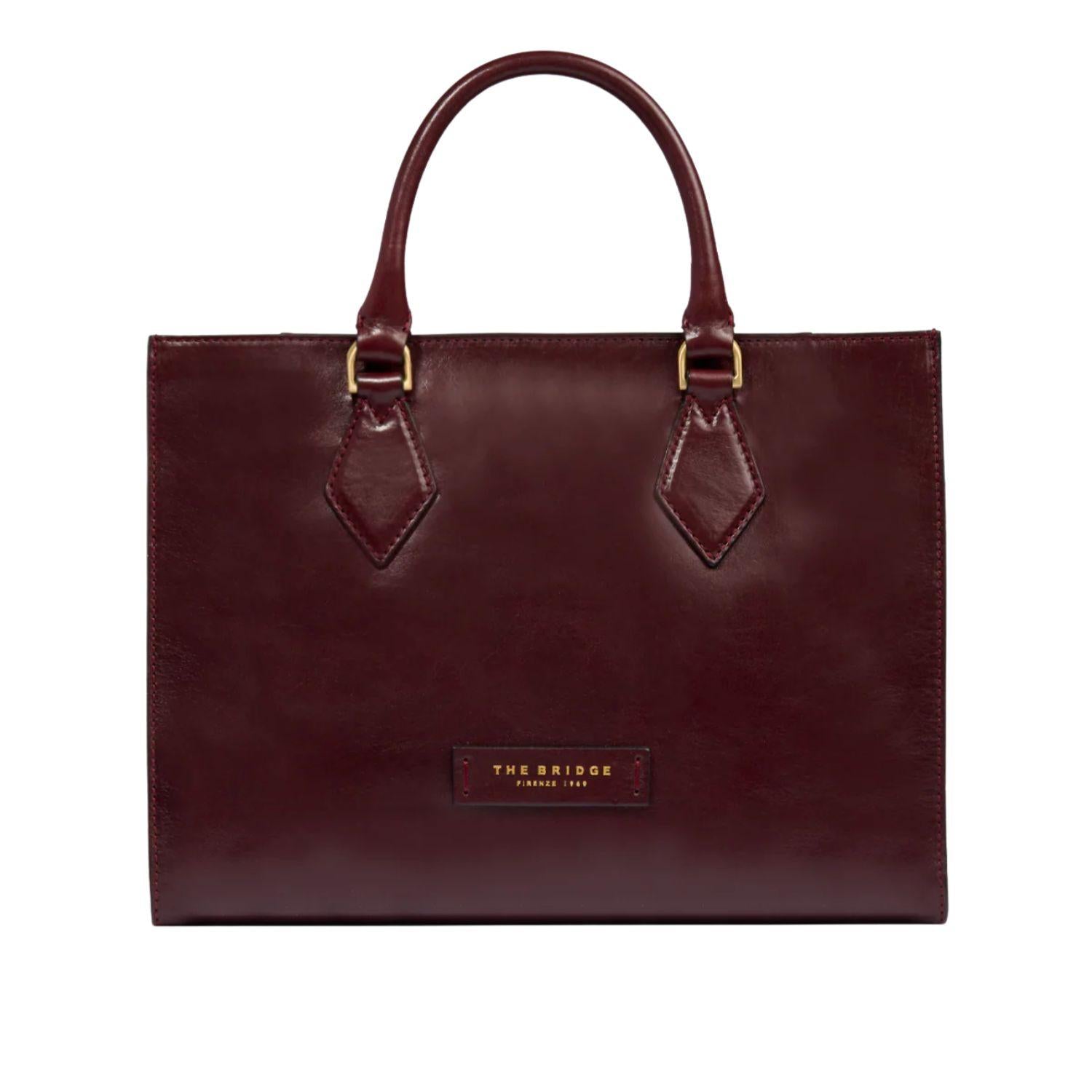 The Bridge - Borsa a mano in pelle con tracolla removibile Ida, Bordeaux