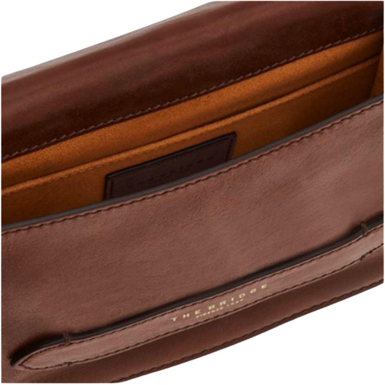 Borsa a tracolla piccola in pelle Linea Lucrezia, Marrone