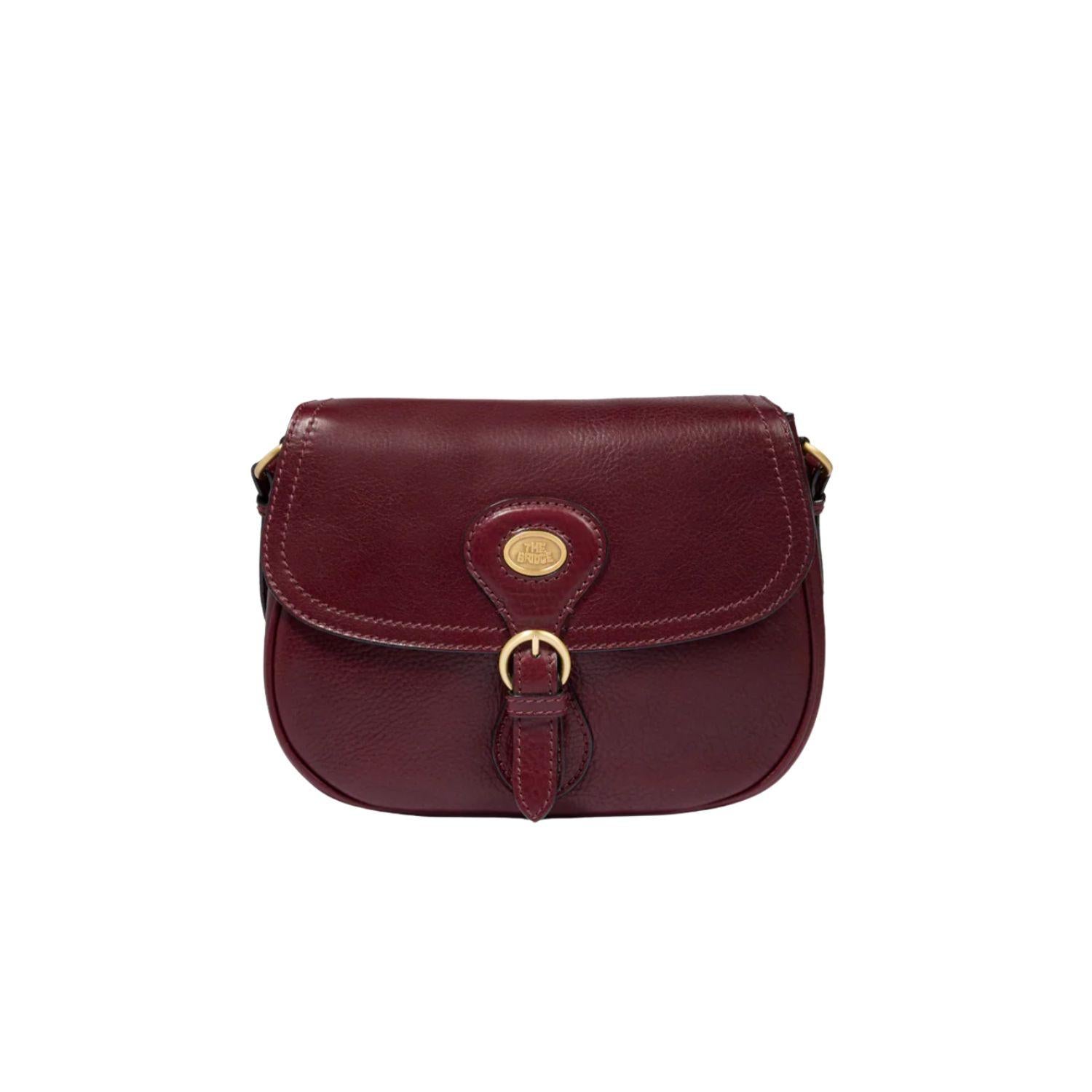 Borsa a tracolla con patta frontale Isadora, Bordeaux