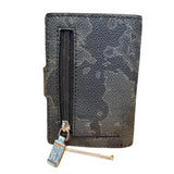 Alviero Matini - Porta carte di credito con sistema slide e zip per monete, Geo classic Nero