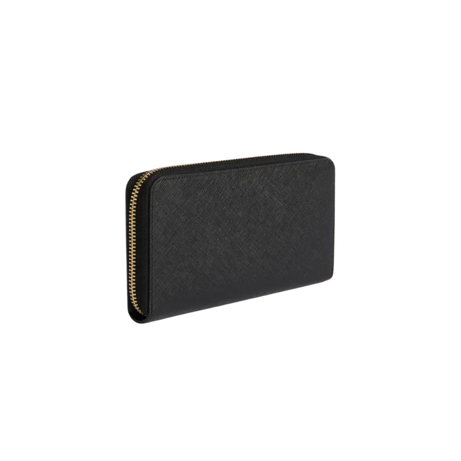 Alviero Martini - Portafoglio con zip around in saffiano, Nero