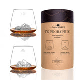Allaskan maker - Set 2 bicchieri in vetro borosilicato con topografia Monte Bianco, Everest, Trasparente