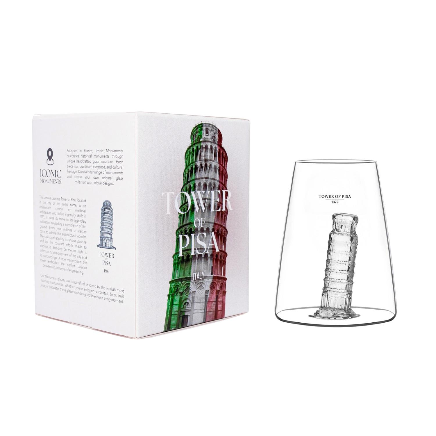 Alaskan Maker - Bicchiere Iconic Monuments Torre di Pisa, Trasparente