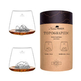 Alaskan Maker - Set di 2 bicchieri in vetro borosilicato con topografia delle Tofane e del Marmolada, Trasparente