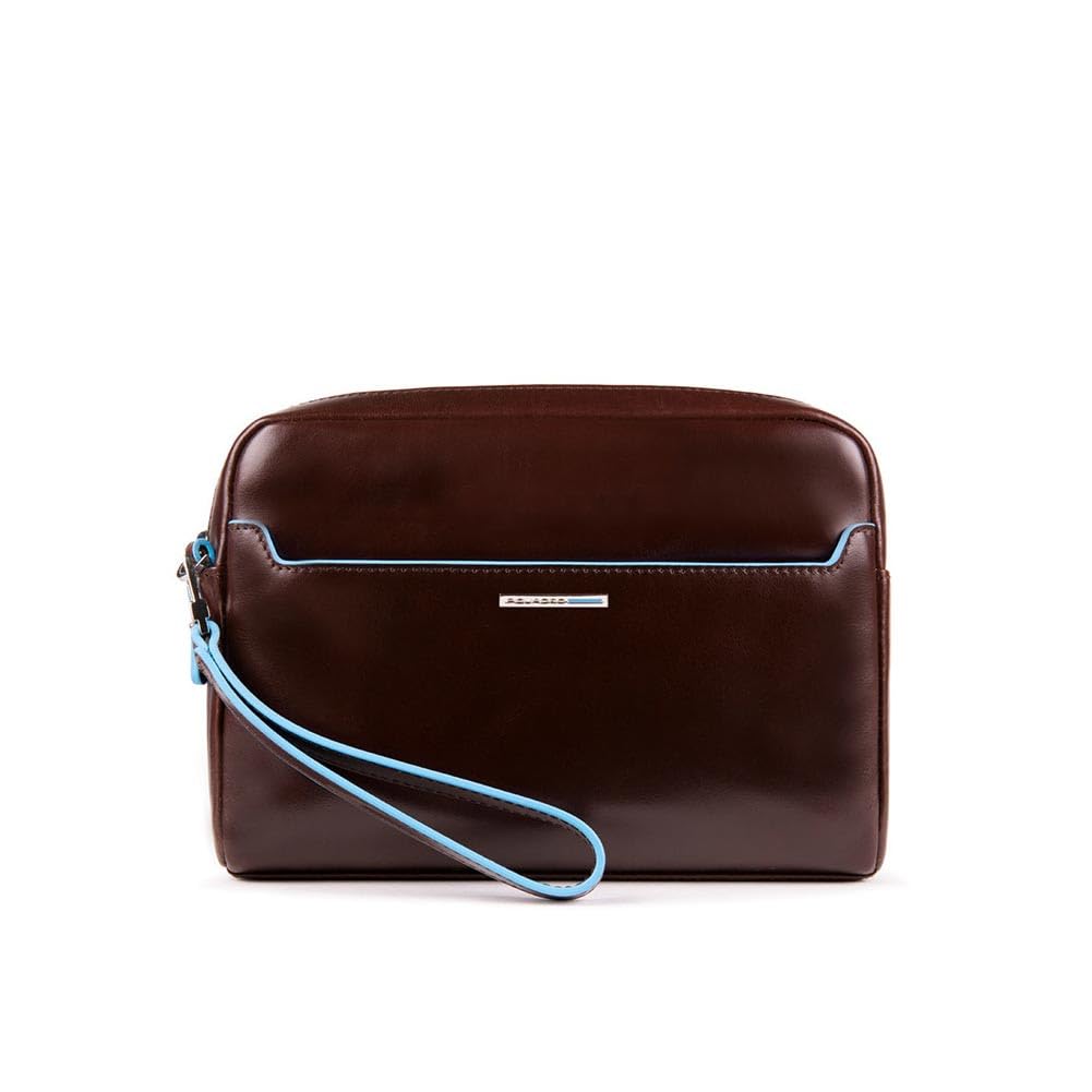 PIQUADRO - Pochette con manico Blue Square, Mogano