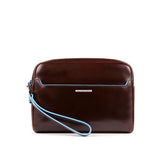 PIQUADRO - Pochette con manico Blue Square, Mogano