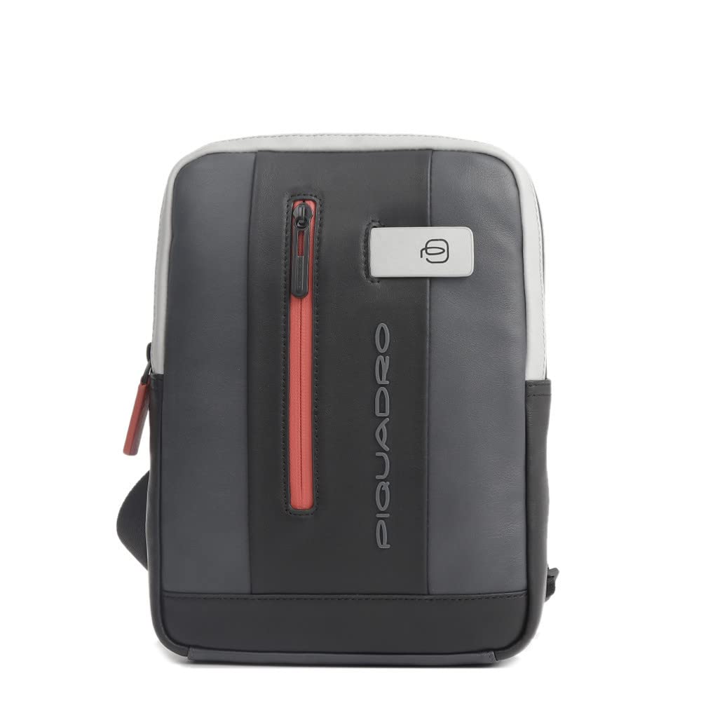 PIQUADRO - Borsello in pelle porta iPad Urban, Grigio/Nero