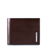 PIQUADRO - Portafogli sottile con portacarte estraibile Blue Square Mogano