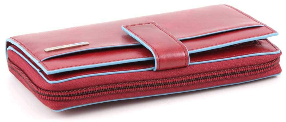 PIQUADRO -Portafogli donna grande Blue Square, Rosso