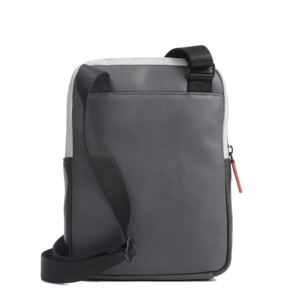 PIQUADRO - Borsello in pelle porta iPad Urban, Grigio/Nero