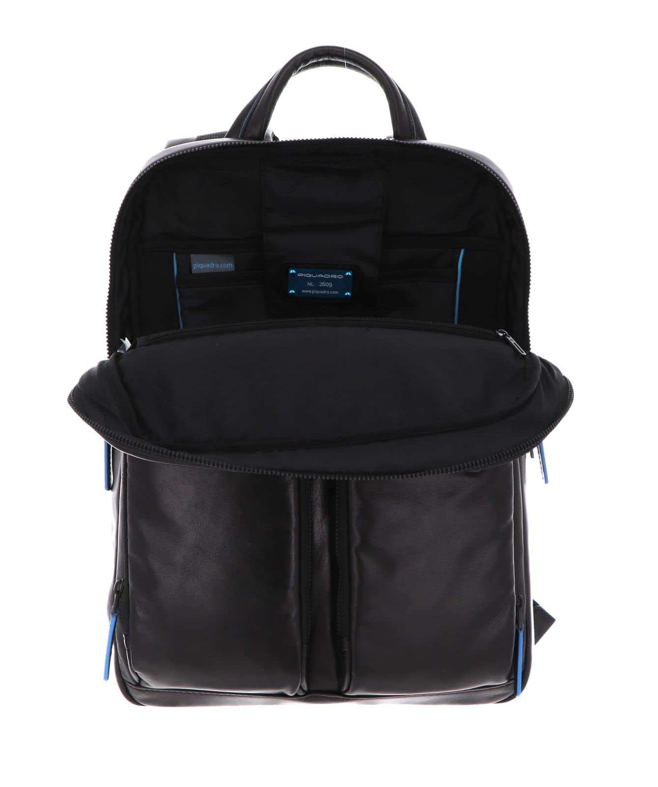 Piquadro - Zaino piatto in pelle linea Blue Square , Nero