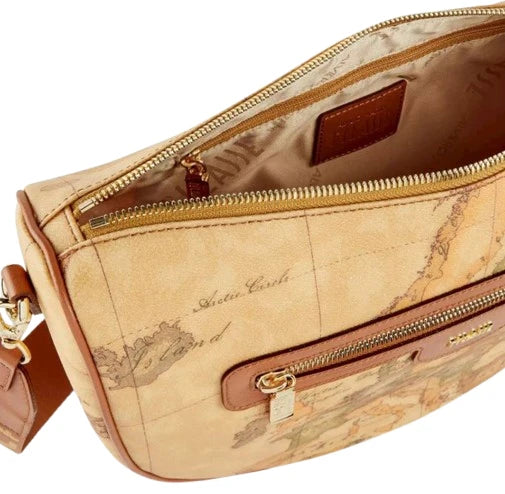 Alviero Martini - E055 Geo Classic tracollina a mezzaluna, Beige