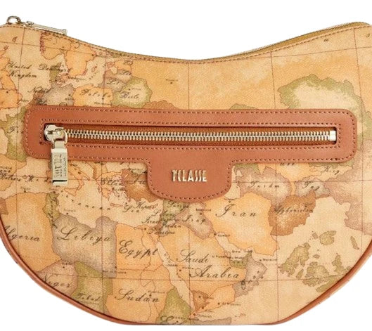 Alviero Martini - E055 Geo Classic tracollina a mezzaluna, Beige