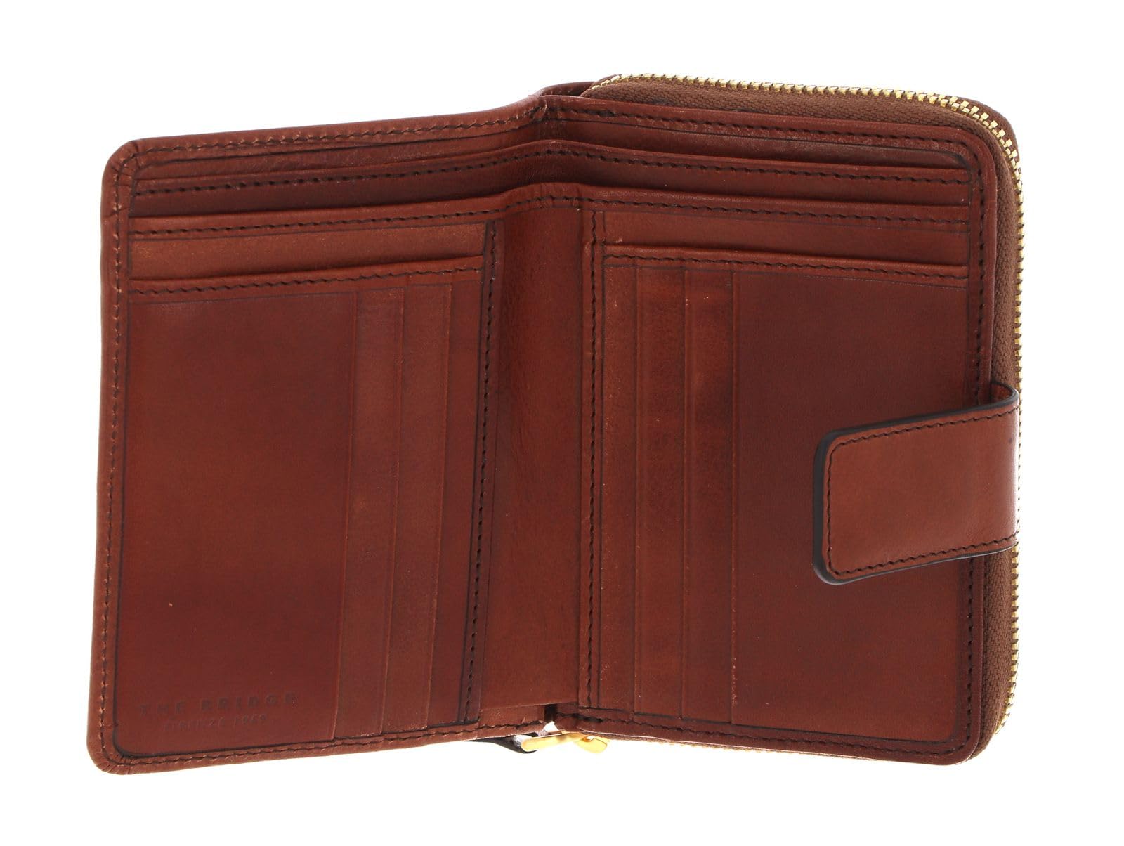 THE BRIDGE - Portafogli donna con zip esterna, Cuoio