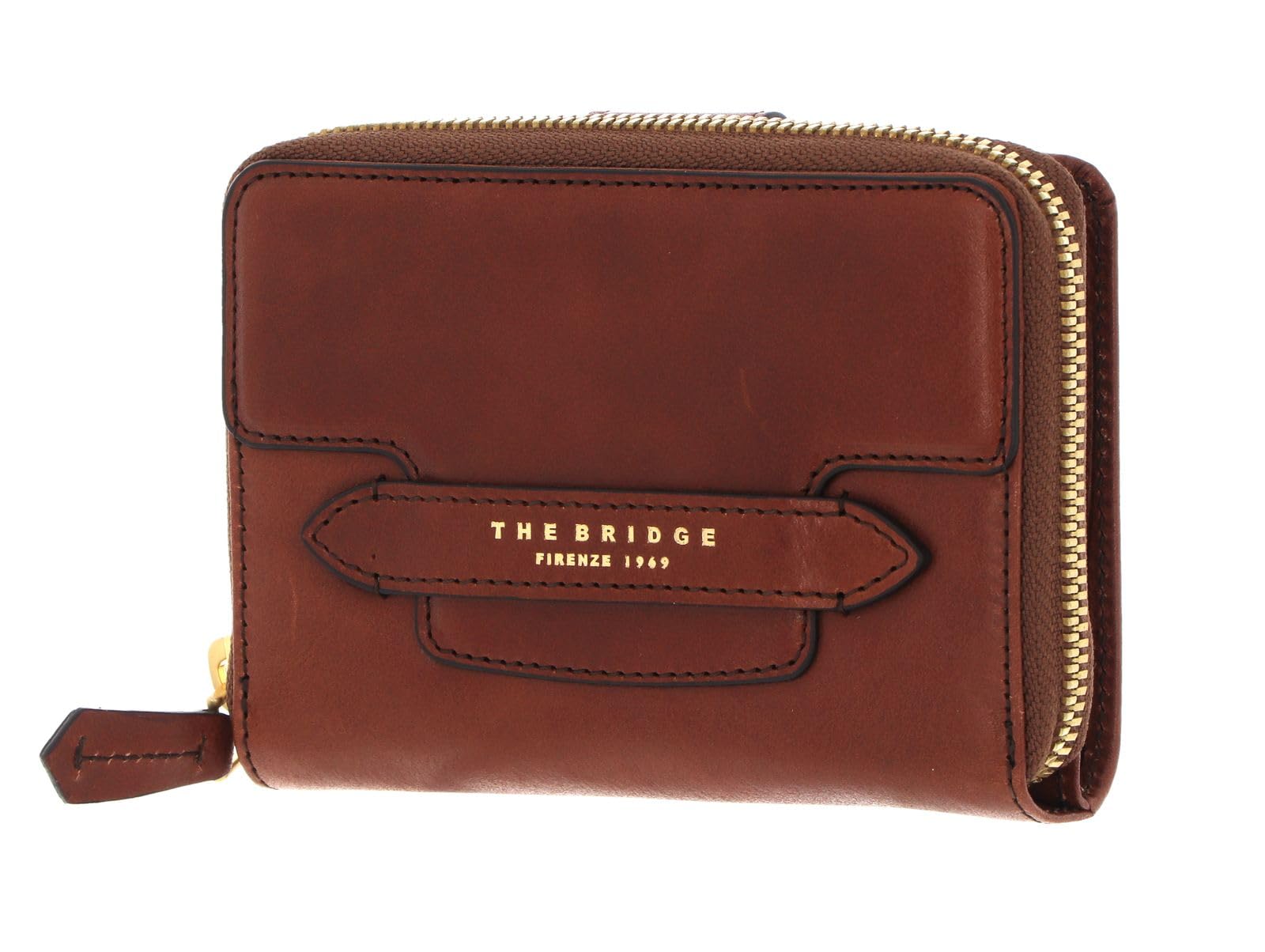 THE BRIDGE - Portafogli donna con zip esterna, Cuoio