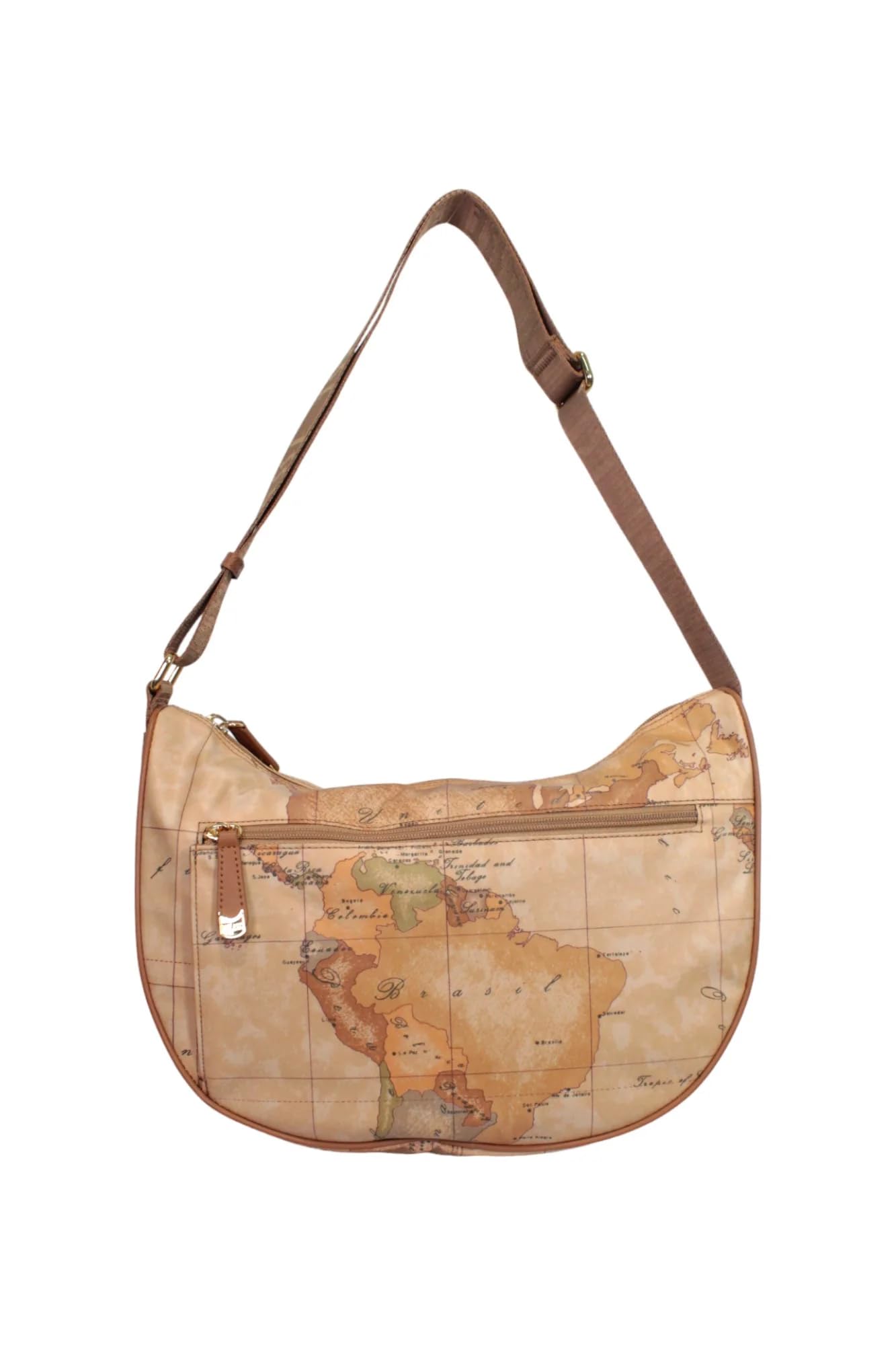 Alviero Martini - Geo Soft tracolla a mezzaluna media con tasca S009, Beige