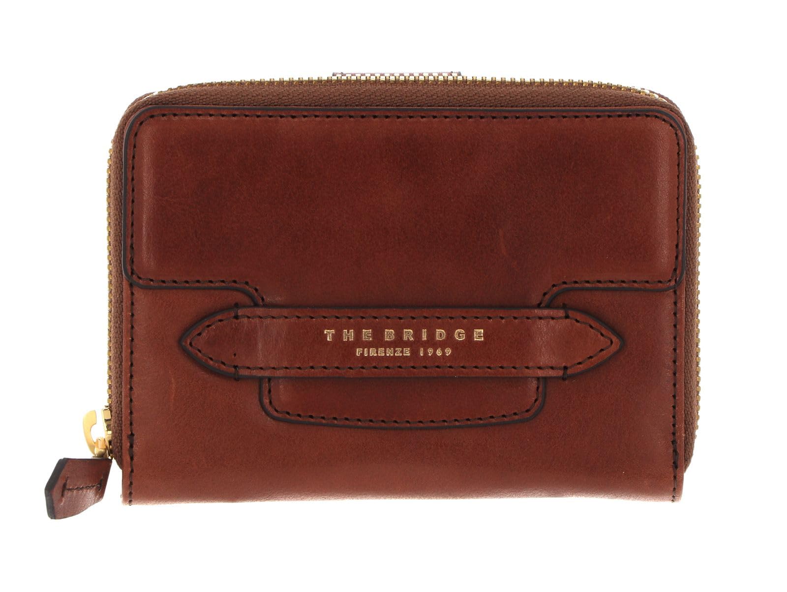 THE BRIDGE - Portafogli donna con zip esterna, Cuoio
