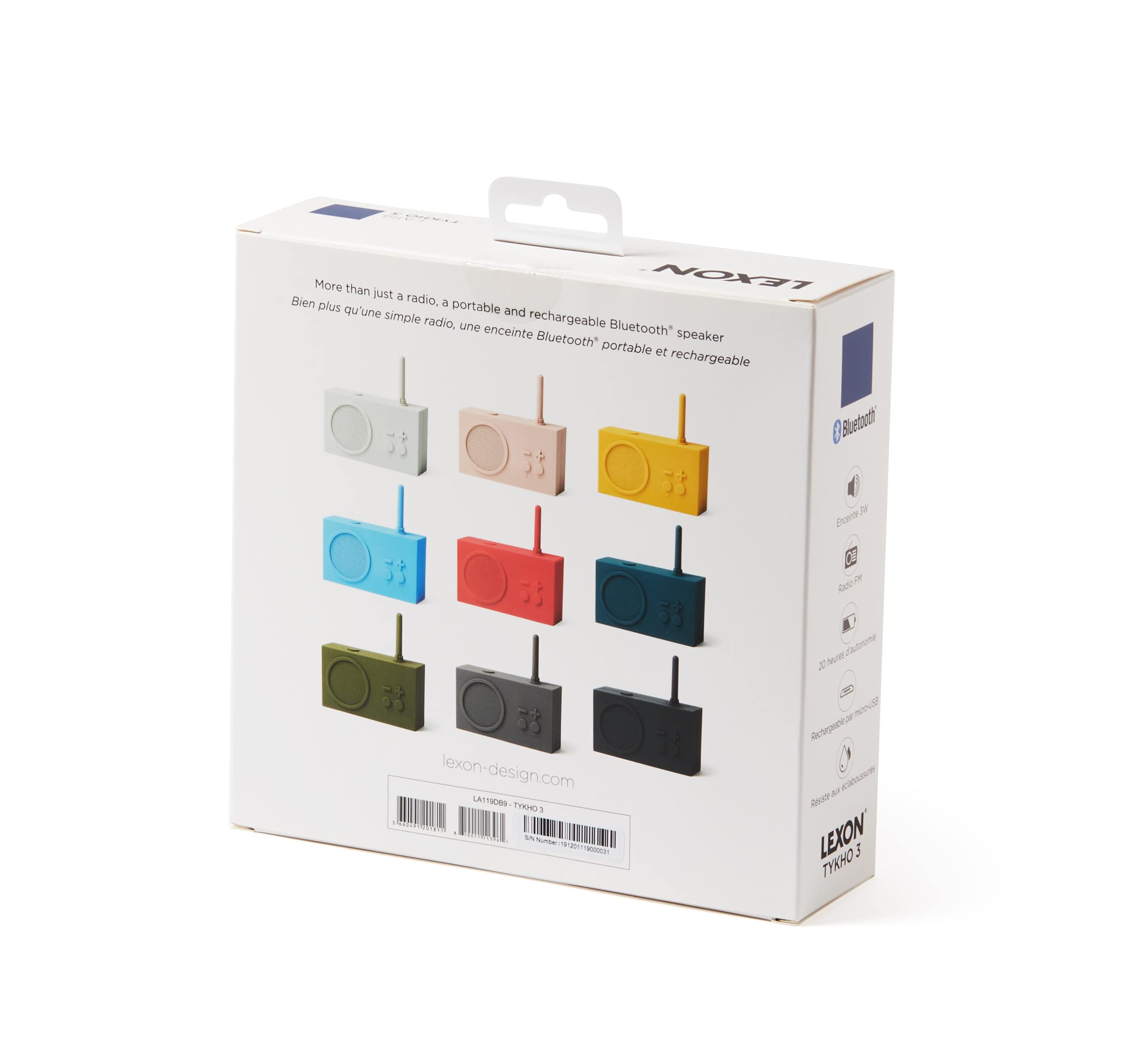 Lexon - Radio Impermeabile e Speaker Bluetooth, Grigio Scuro