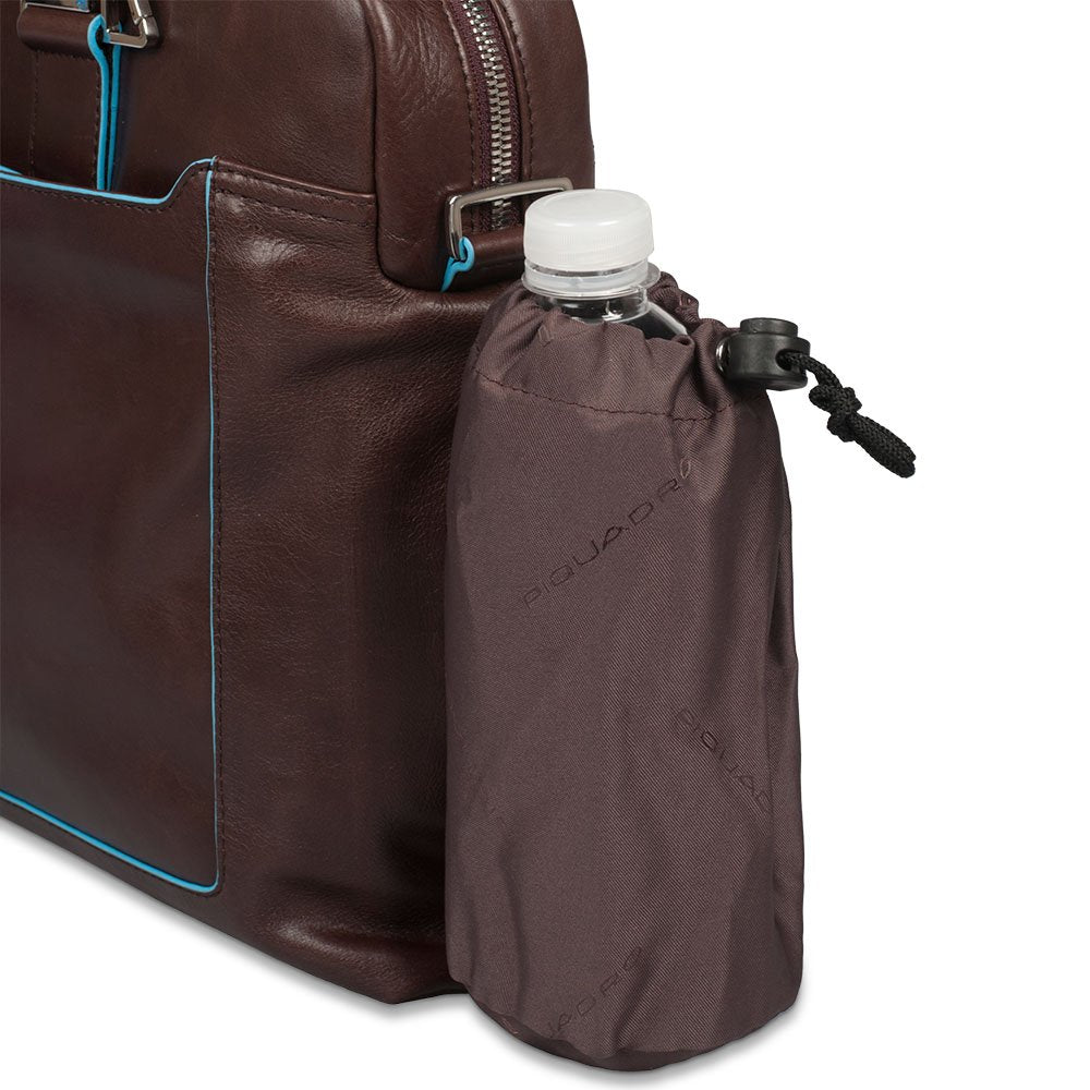 PIQUADRO - Cartella due manici con cerniera in pelle Blue Square, Mogano