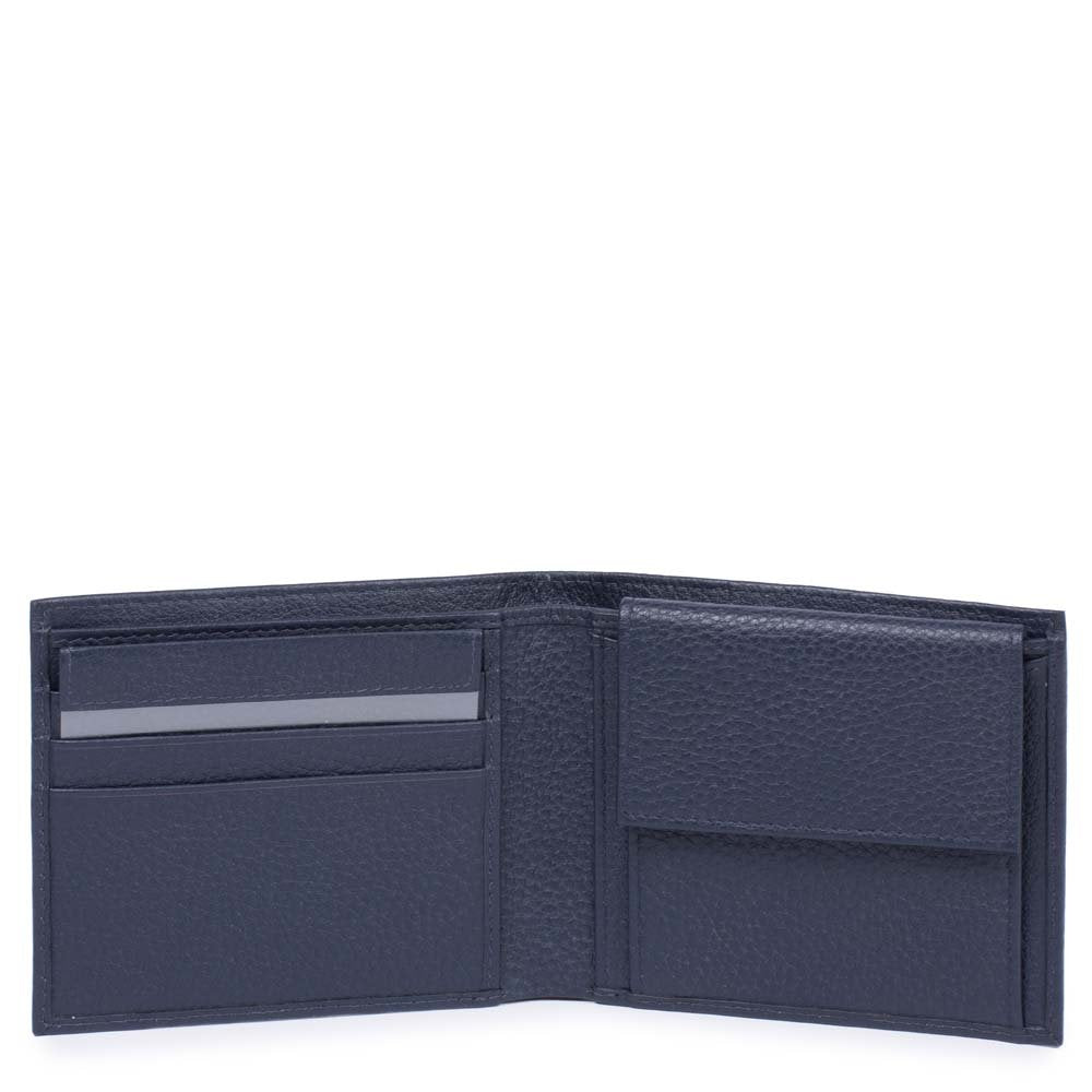 Piquadro - Portafoglio compatto con portamonete, Nero