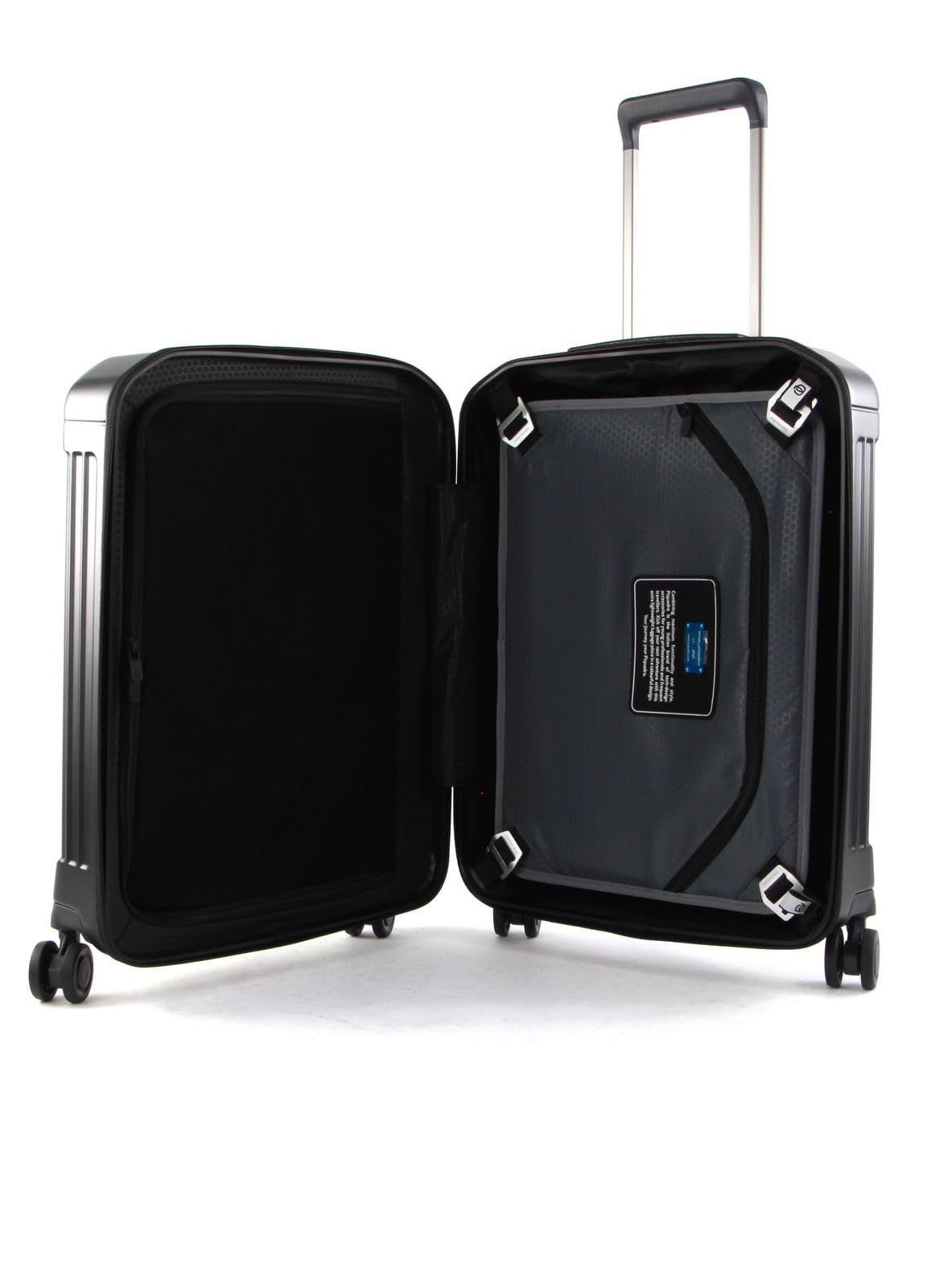 PIQUADRO - Trolley cabina rigido ultra slim a quattro ruote, Nero
