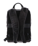 Piquadro - Zaino piatto in pelle linea Blue Square , Nero