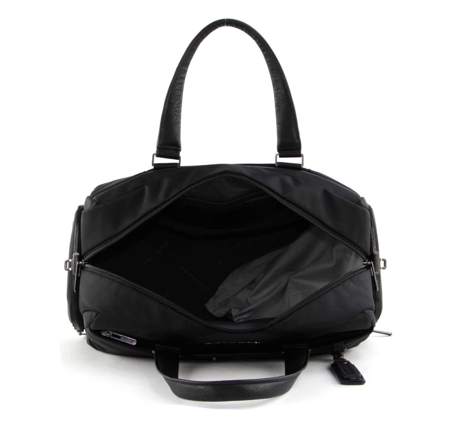 PIQUADRO - Borsone in tessuto e pelle Brief2 Nero