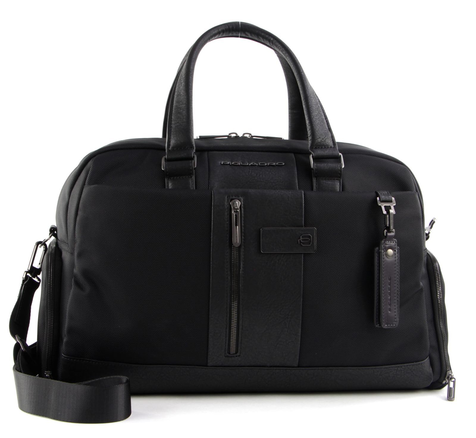 PIQUADRO - Borsone in tessuto e pelle Brief2 Nero