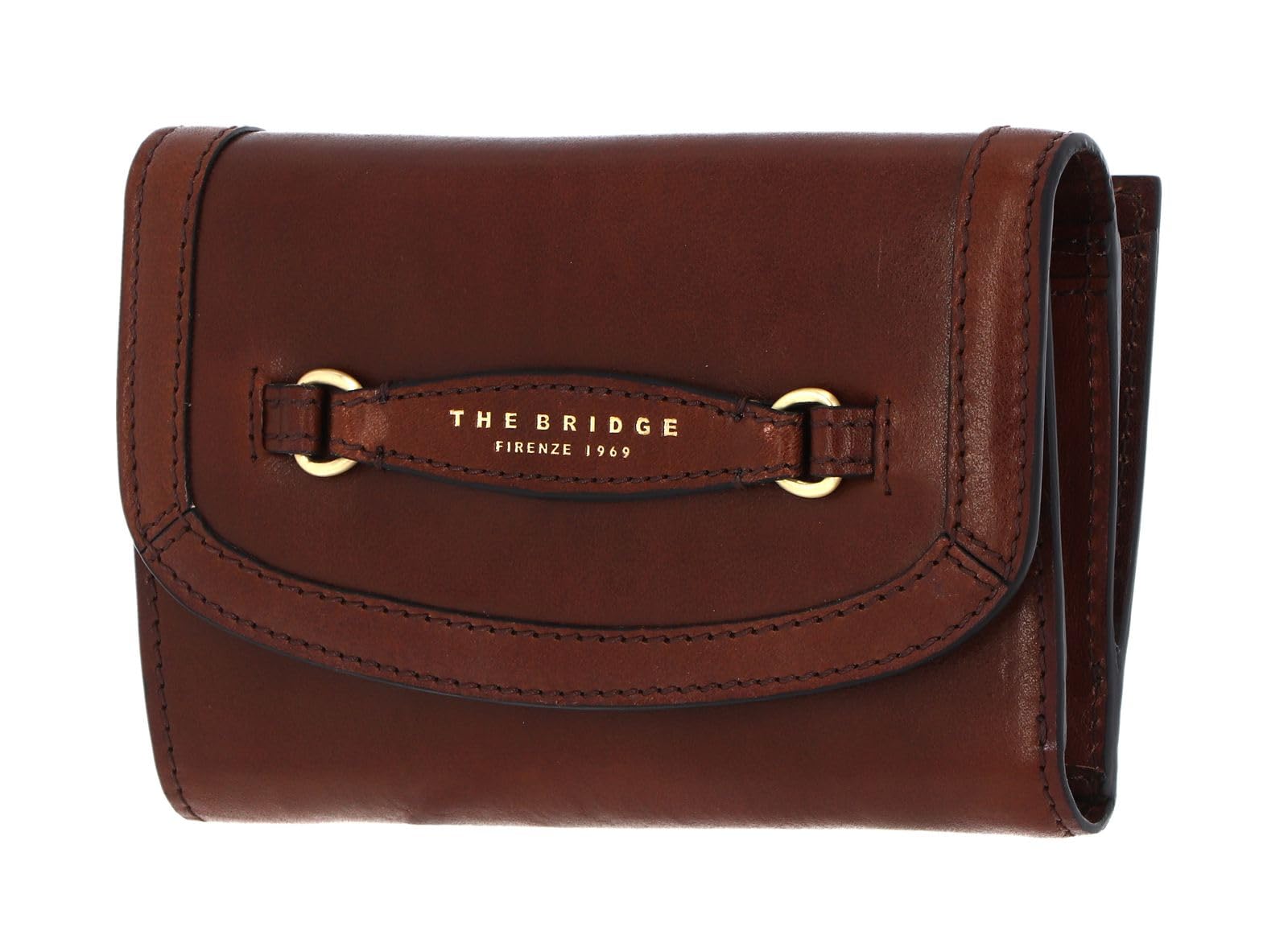 THE BRIDGE - Portafoglio donna con bottone medio linea Bettina, Cuoio