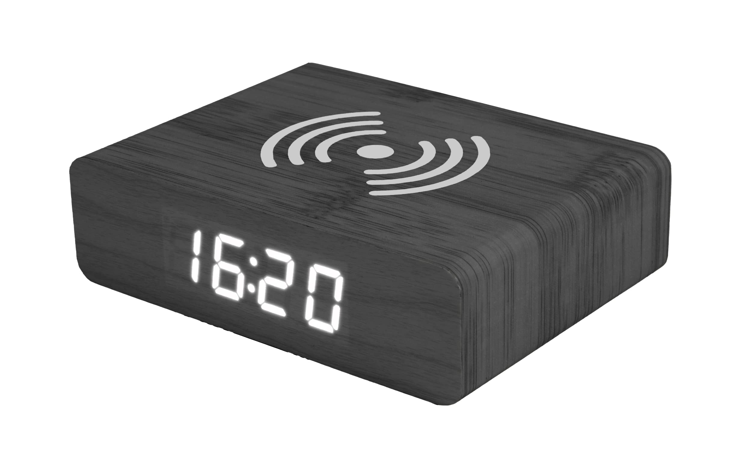 FISURA - Sveglia con ricarica wireless Legno Nero
