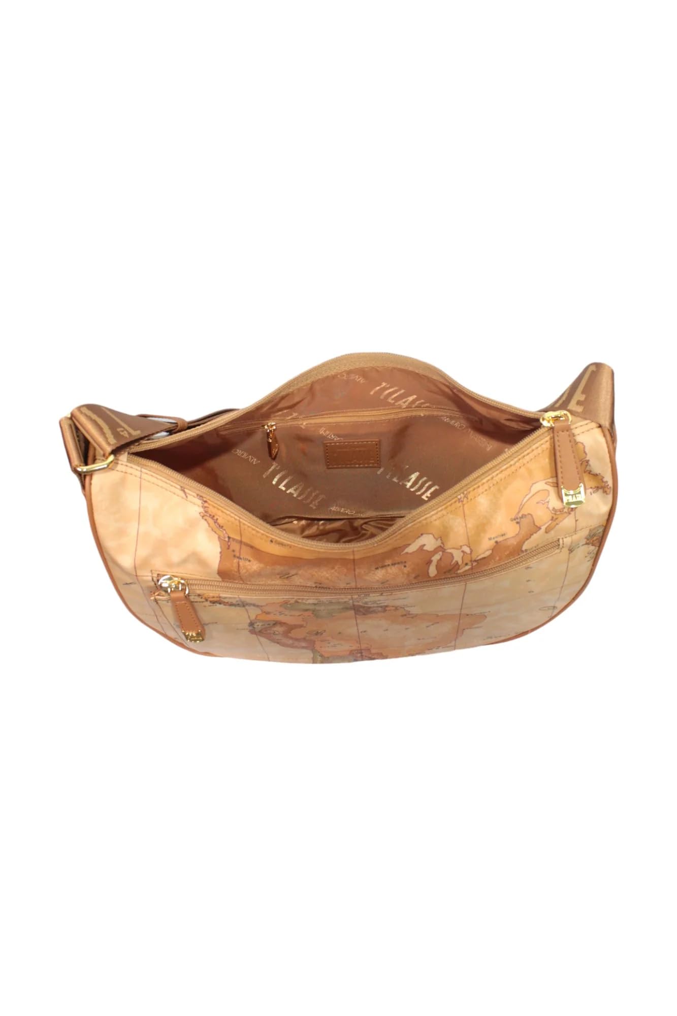 Alviero Martini - Geo Soft tracolla a mezzaluna media con tasca S009, Beige