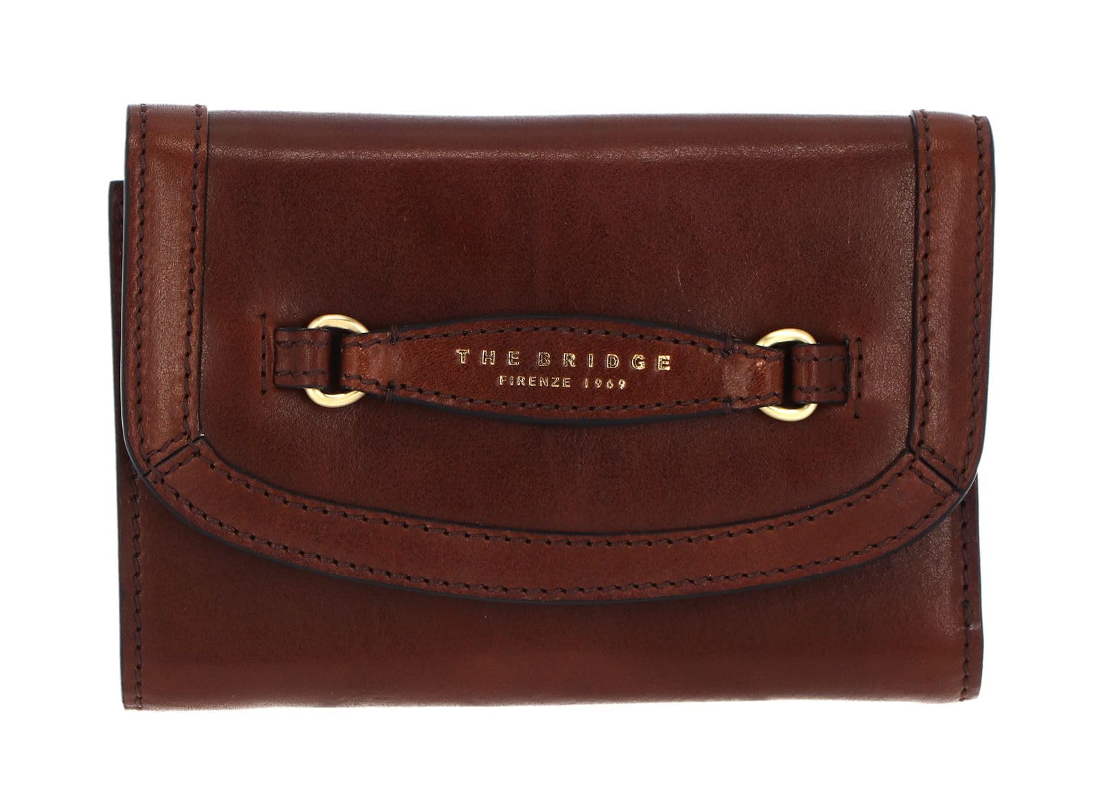 THE BRIDGE - Portafoglio donna con bottone medio linea Bettina, Cuoio