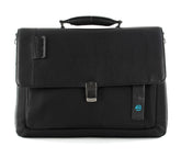 PIQUADRO - Cartella porta computer 15 espandibile con patta P16 Nero