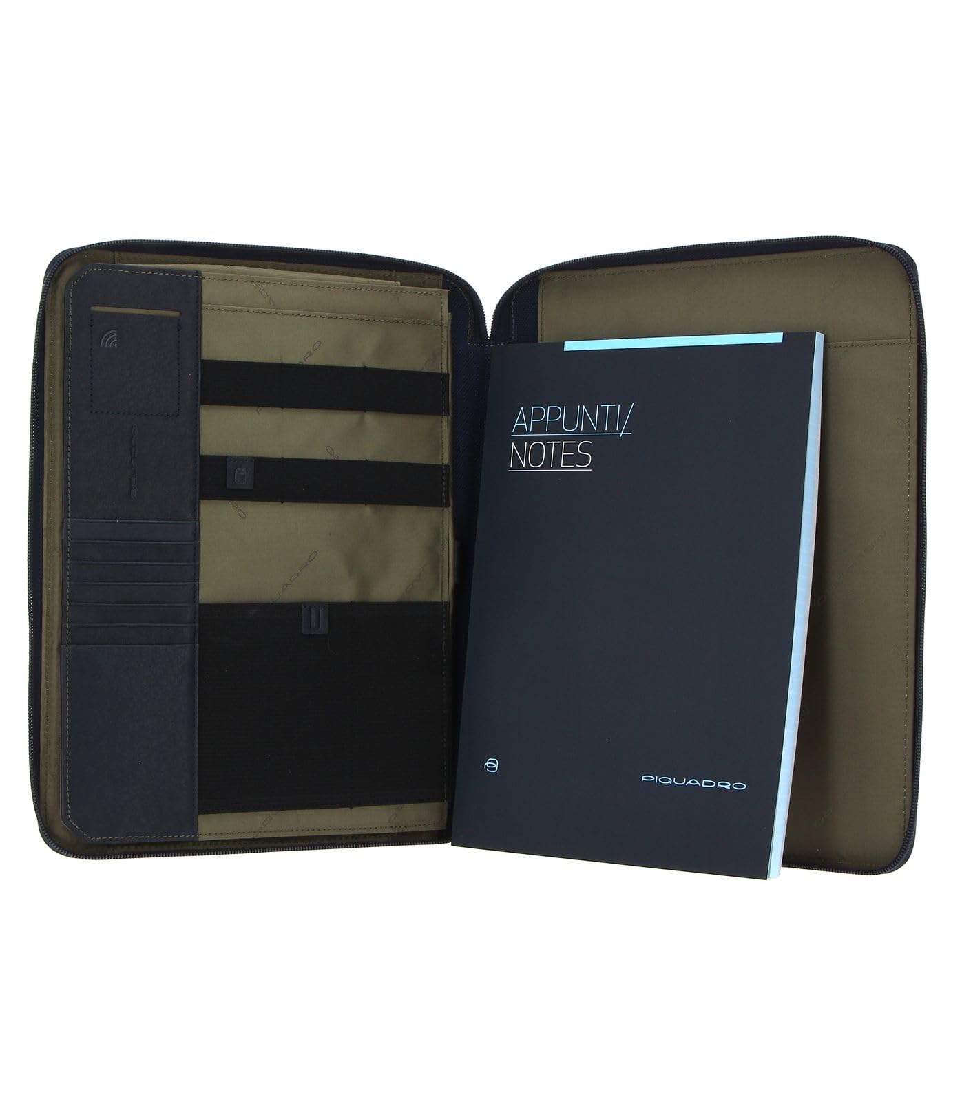 PIQUADRO - Portablocco in tessuto e Pelle Brief2, Blu