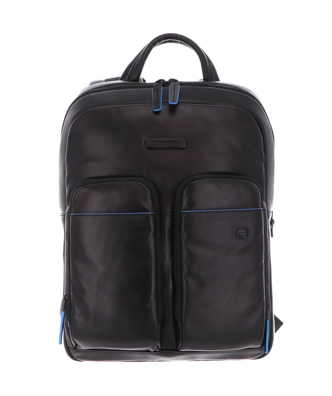 Piquadro - Zaino piatto in pelle linea Blue Square , Nero