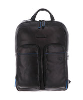 Piquadro - Zaino piatto in pelle linea Blue Square , Nero