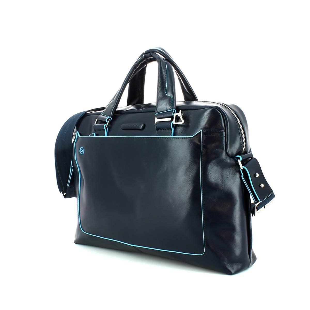 PIQUADRO - Cartella due manici in pelle Blue Square Blu