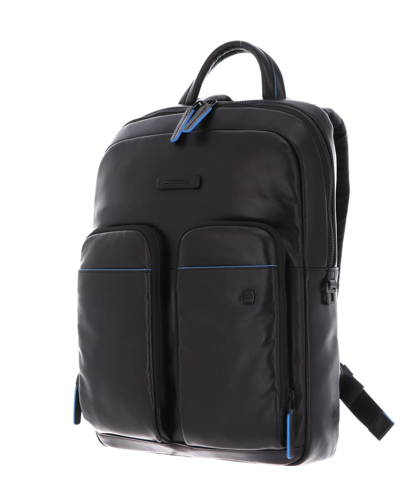 Piquadro - Zaino piatto in pelle linea Blue Square , Nero