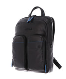 Piquadro - Zaino piatto in pelle linea Blue Square , Nero