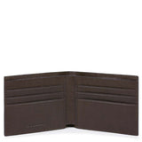 PIQUADRO - Portafogli sottile con portacarte estraibile Black Square Testa di Moro